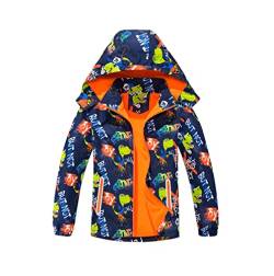 Daysskk Regenkleidung Kinder Regenjacke Jungen Gefüttert Softshelljacke Kinder Wasserdicht Jacke Jungen Winter Übergangsjacke Jungen Fleece Gefüttert 150 von Daysskk