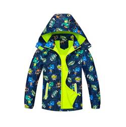 Daysskk Softshelljacke Jungen Regenjacke Kinder Gefüttert Übergangsjacke Jungen Fleece Gefüttert Windjacke Funktionsjacke Kinder Winddicht &Wasserdicht 110 von Daysskk