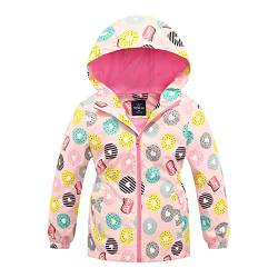 Daysskk Übergangsjacke Madchen 122-128 Regenjacke Madchen Gefüttert Softshelljacke Madhcen Winddicht Winterjacke Outdoorjacke Gefütterte Madchen Jacke Madchen Winter Wasserdicht Rosa von Daysskk