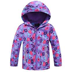 Daysskk Übergangsjacke Madchen 122-128 Regenjacke Madchen Gefüttert Softshelljacke Madhcen Winddicht Winterjacke Outdoorjacke Gefütterte Madchen Jacke Madchen Winter Wasserdicht Violett von Daysskk