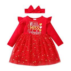 Dazzerake Tutu-Kleid für Prinzessin, Geburtstag, für Mädchen, zum Valentinstag, Tunika, mit Herz-Aufdruck, Rot C, 9-12 Monate von Dazzerake