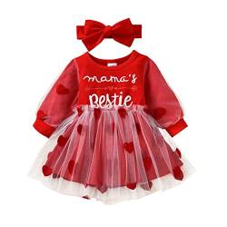 Dazzerake Tutu-Kleid für Prinzessin, Geburtstag, für Mädchen, zum Valentinstag, Tunika, mit Herz-Aufdruck, rot, 18-24 Monate von Dazzerake