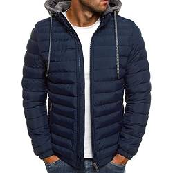 Herren Winterjacke Steppjacke Daunenjacke Übergangsjacke Bomberjacke Wintermantel Leicht Windbreaker Gefüttert Outdoor Warme Sportlich Puffer Arbeit Jacke Grössentabelle für Männer Jungen (Navy, XXL) von Dazzerake