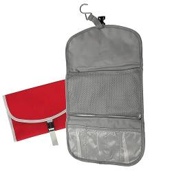 Kulturtasche zum aufhängen, Kulturbeutel, Waschtasche, für Männer und Frauen, Schwarz/Grau oder Rot/Grau (Rot/Grau) von DbKW
