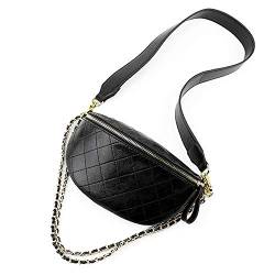 Dboar Bauchtasche Damen Gürteltasche Leder Umhängetasche Klein Handy Geldbörse Schultertasche Crossbody Bag Handtasche Stylisch mit Kette Riemen und Abnehmbar Schultergurt Geschenke Frauen von Dboar