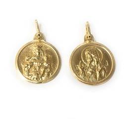 Medaille Anhänger Skapulier Jungfrau von Carmen und Heiliges Herz Jesu aus Sterlingsilber, Silber von De Bussy