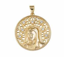 Medaille Anhänger der Jungfrau Maria aus Sterlingsilber 925 mm, Silber von De Bussy