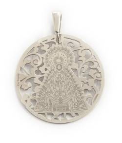 Medaille Jungfrau mit Lineal aus 925 mm Sterlingsilber, Silber von De Bussy