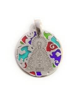 Medaille Jungfrau mit Lineal aus 925 mm Sterlingsilber und Emaille®, Silber von De Bussy