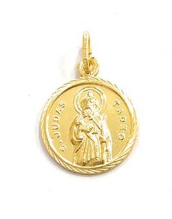 Medaille St. Judas Tadeo aus Sterlingsilber mit 18 kt Goldbeschichtung, 20 mm von De Bussy