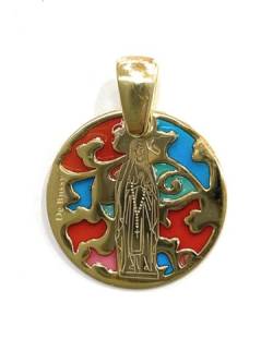 Medaille "Virgin de Lourdes" aus Sterlingsilber und Emaille®, mediano, Silber, SILBER von De Bussy