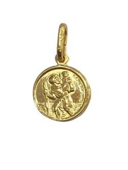 St. Christophorus-Medaille aus Sterlingsilber mit 18-karätigem Gold, Silber von De Bussy
