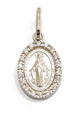 Wunderbare Jungfrau Medaille aus Sterlingsilber, Silber, Oxyde de Zirconium von De Bussy