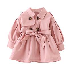 De feuilles Baby Mädchen Jacke Prinzessin Klassische Mantel Trenchcoat Sweatjacke Prinzessin Windbreaker mit Gürtel Kinderjacken kleidung Outerwear Frühling Herbst von De feuilles