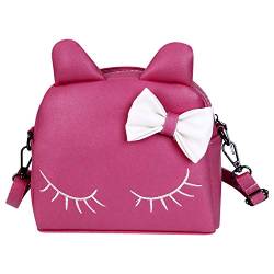 De feuilles Kid's Cartoon Schulter Taschen Schule Rucksäcke für Mädchen Katze Ohr Bowknot Umhängetasche, rose, Einheitsgröße, Umhängetaschen von De feuilles