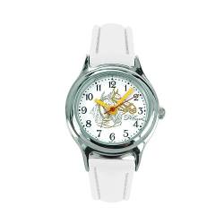 DeCave 010193021 - Kinderuhr (Pferd) 25 mm - Lederband weiß - Miyota 2035-3 ATM von DeCave