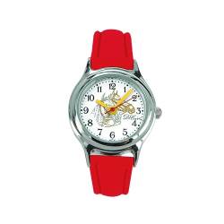 DeCave 010193024 - Kinderuhr (Pferd) 25 mm - Lederband rot - Miyota 2035-3 ATM von DeCave