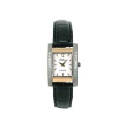 DeCave 101076223 Titan Damenarmbanduhr - Swarowski besetzt - Bicolor 30x20 mm - Lederband - Miyota 1L22-3 ATM von DeCave