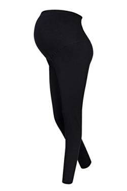 DeDavide 2er Pack Winter Umstandsleggings, Umstandsleggings Warm, Schwangerschaftshose, Winterhose Umstandsmode (Schwarz/Schwarz, XXL) von DeDavide