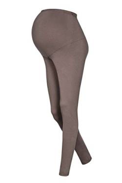 DeDavide Winterleggings mit Fleece warme Leggings für Schwangere Umstandshose Leibhohe 10 Farben (Beige, L) von DeDavide