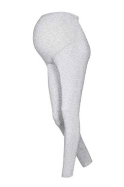 DeDavide Winterleggings mit Fleece warme Leggings für Schwangere Umstandshose Leibhohe 10 Farben (Hellgrau, S) von DeDavide