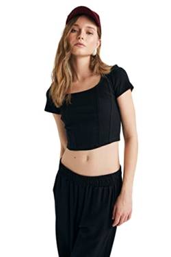 DeFacto Damen A0387ax T-Shirt, Schwarz, S EU von DeFacto