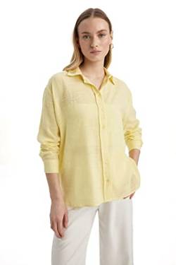 DeFacto Damen A4248AX Shirt, Yellow, XS von DeFacto