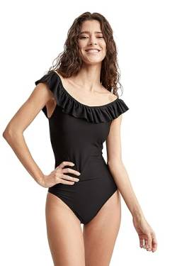 DeFacto Damen T3655AZ One Piece Swimsuit, Black, XL von DeFacto