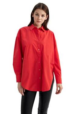 DeFacto Damen T5494AZ Tunic Shirt, RED, XS von DeFacto
