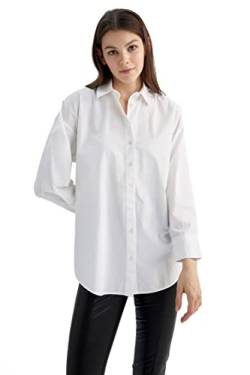 DeFacto Damen T5494AZ Tunic Shirt, White, M von DeFacto