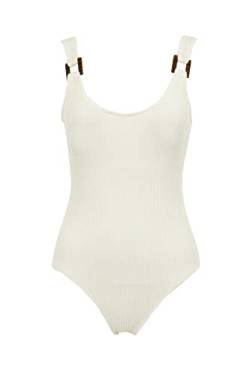 DeFacto Damen T8005AZ One Piece Swimsuit, Ecru, XXL von DeFacto