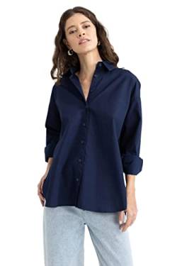 DeFacto Damen T8735AZ Tunic Shirt, Navy, XS von DeFacto