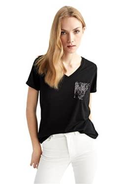 DeFacto Damen U3769AZ T-Shirt, Black, XL von DeFacto