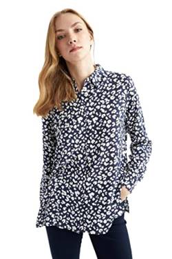 DeFacto Damen W4515AZ Tunic Shirt, Navy, S von DeFacto