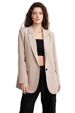 DeFacto Damen X0017AZ Blazer, Sand, 34 von DeFacto