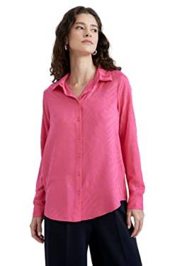 DeFacto Damen Y4662AZ Tunic Shirt, Fuchsia, L von DeFacto