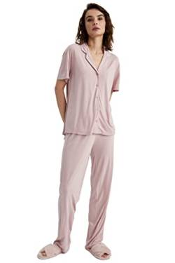 DeFacto Damen Z5341AZ Pajama Set, Rose, M von DeFacto