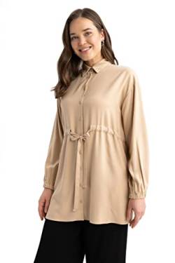 DeFacto Damen Z5834AZ Tunic Shirt, BEIGE, XL von DeFacto