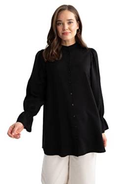 DeFacto Damen Z5837AZ Tunic Shirt, Black, XL von DeFacto