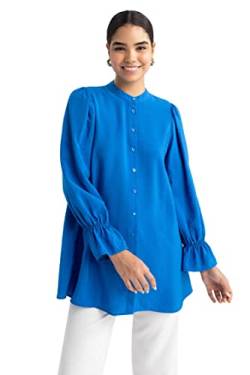 DeFacto Damen Z5837AZ Tunic Shirt, ROYAL, XL von DeFacto