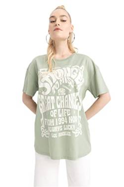 DeFacto Damen Z7615AZ T-Shirt, Green, XL von DeFacto