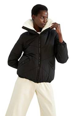 DeFacto Gesteppt Mantel Für Damen Steppjacke für Damen Black,S von DeFacto