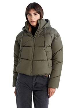 DeFacto Gesteppt Mantel Für Damen Steppjacke für Damen Khaki,XXL von DeFacto