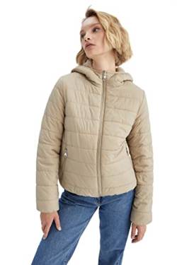 DeFacto Gesteppt Mantel Für Damen Steppjacke für Damen Sand,L von DeFacto