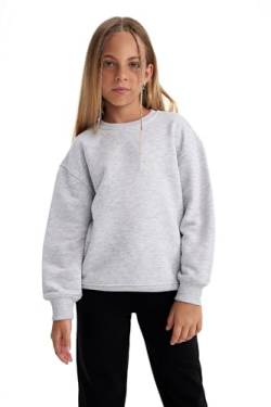 DeFacto Girl Regular Fit Langarm Gestricktes Kapuzen-Sweatshirt für Mädchen Relax Fit Crew Neck von DeFacto