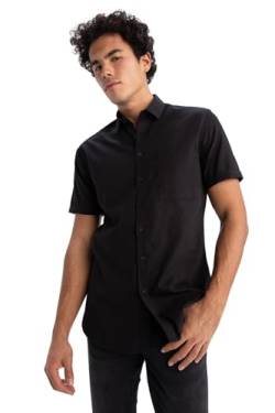 DeFacto Herren R1706AZ Shirt, Black, M von DeFacto