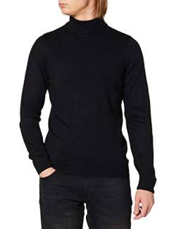 DeFacto Herren Strick Pullover Langarm Rundhalsausschnitt Sweater - Slim fit Pulli für Herren Oberteile (Black,XL) von DeFacto