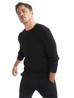 DeFacto Herren Strick Pullover Langarm Rundhalsausschnitt Sweater - Slim fit Pulli für Herren Oberteile Black,XS von DeFacto