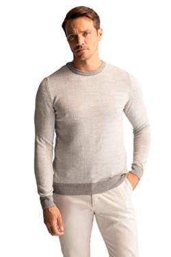 DeFacto Herren Strick Pullover Langarm Rundhalsausschnitt Sweater - Slim fit Pulli für Herren Oberteile Grey Melange,3XL von DeFacto