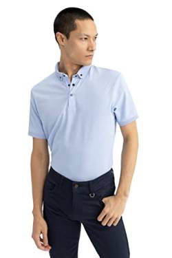 DeFacto Herren T5259AZ Polo Shirt, Blue, M von DeFacto